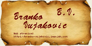 Branko Vujaković vizit kartica